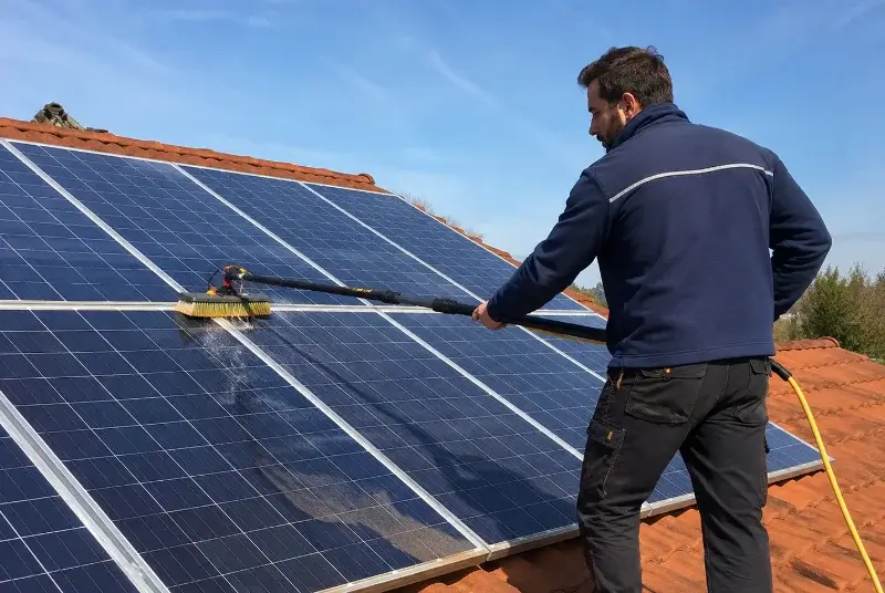 Nettoyage et entretien de panneaux solaires à la Baume-de-Transit